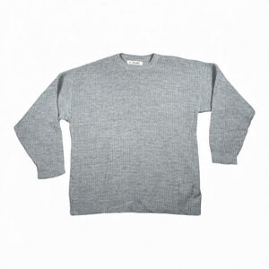 Vintage Le Tigre Sweater Adult 2XL XXL Gray USA Acrylic Knit Rib Oversized 90s